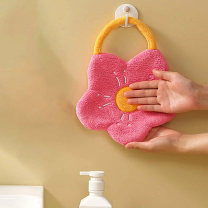 Soft Hanging Hand Towel – Reusable Fast-Drying Fleece Dishcloth for Kitchen & Bathroom