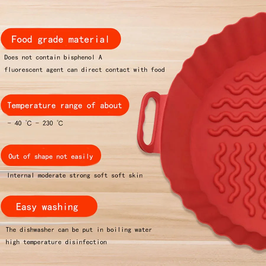 Reusable Silicone Air Fryer Liner Pot – Non-Stick, Heat-Resistant, Food-Safe Air Fryer Basket Accessory