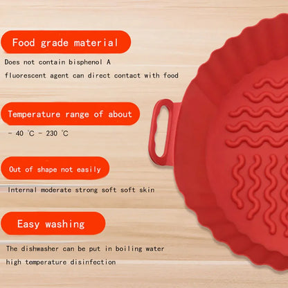 Reusable Silicone Air Fryer Liner Pot – Non-Stick, Heat-Resistant, Food-Safe Air Fryer Basket Accessory