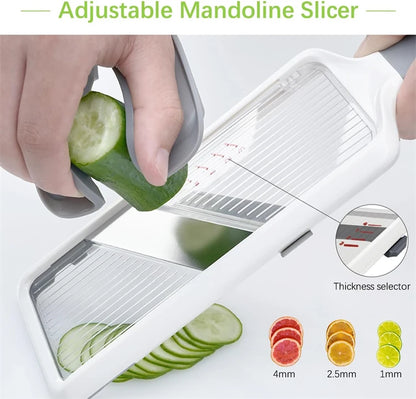 Adjustable Stainless Steel Mandoline Slicer – Multi-Function Veggie Chopper & Grater