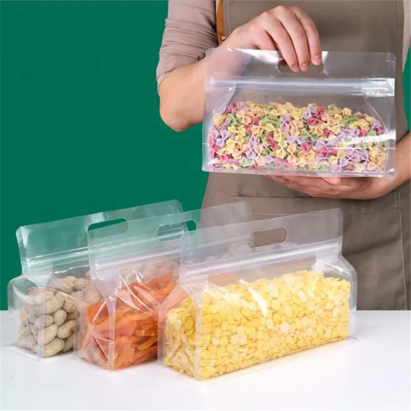 Reusable Silicone Stand-Up Zip-Shut Food Storage Bag – Leakproof, Fresh-Keeping, Eco-Friendly Kitchen Container