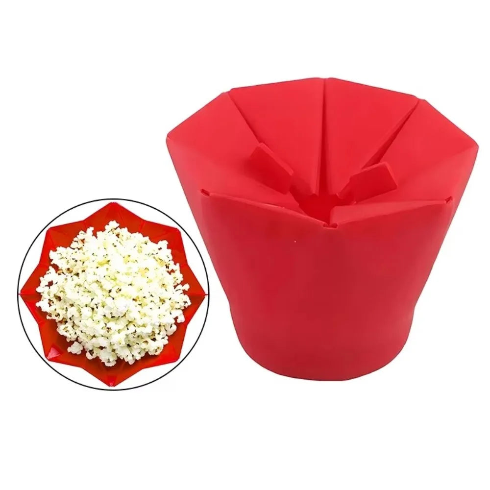 High-Quality Foldable Silicone Popcorn Bowl – Large Capacity Microwave Popcorn Maker