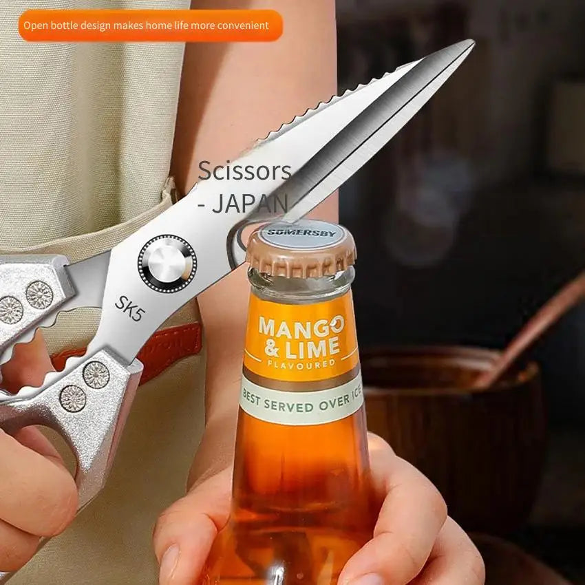 Stainless Steel Heavy-Duty Kitchen Scissors – Multi-Functional Bone Cutter for Chicken, Fish, Meat, Fruits & Vegetables