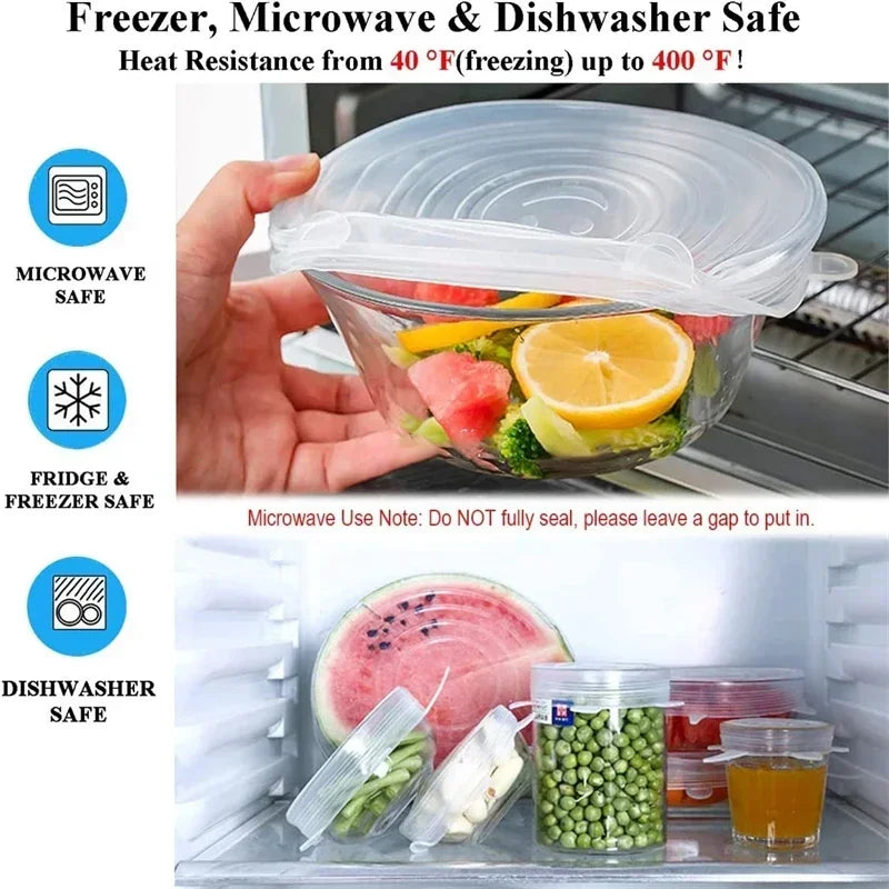 Reusable Silicone Stretch Lids – Fresh-Keeping, Airtight, Leakproof Food Covers