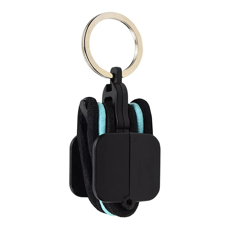 Portable Hair Tie Holder Keychain – Stylish Hair Tie Organizer with O-Shaped Buckle for On-the-Go Storage