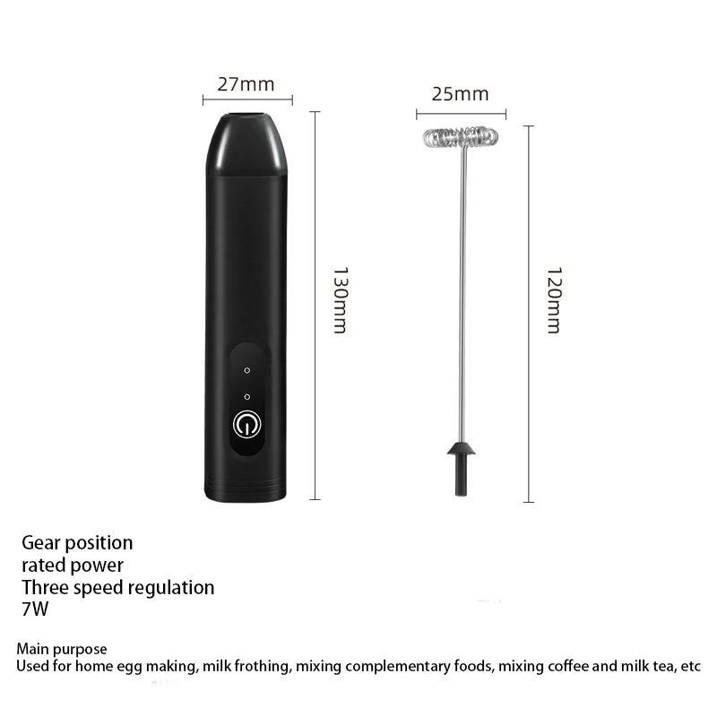 Electric Milk Frother & Mini Egg Beater – Handheld Coffee Foamer & Portable Drink Mixer