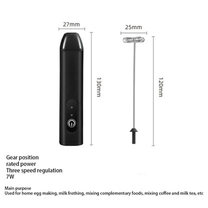 Electric Milk Frother & Mini Egg Beater – Handheld Coffee Foamer & Portable Drink Mixer