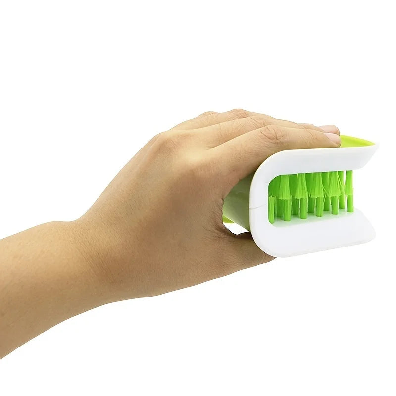 Double-Sided U-Shaped Seat Belt Cleaning Brush – Car Interior Detailing Tool with Folding Tray Sponge & Handguard