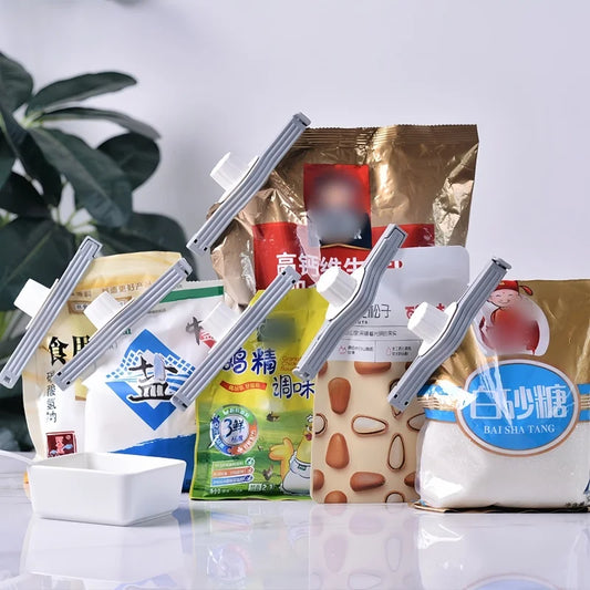 Kitchen Snack Sealing Bag Clips with Screw Cap – PP Food Preservation Clips for Seasoning Bags, Milk Powder & Storage