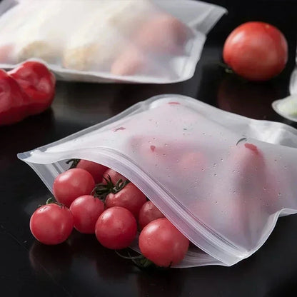 Reusable PEVA Ziplock Storage Bags – BPA-Free, Leak-Proof Freezer & Lunch Bags (1/5/10 Pcs)