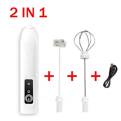 Electric Milk Frother & Mini Egg Beater – Handheld Coffee Foamer & Portable Drink Mixer