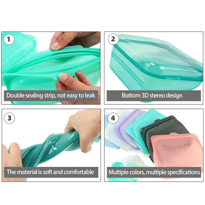 Reusable Silicone Stand-Up Zip Bag – Leakproof Fresh-Keeping Food Storage Bag