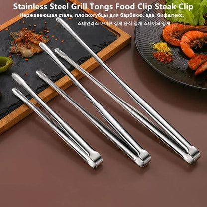 Stainless Steel Grill Tongs – Non-Slip Food Clip for BBQ, Cooking & Serving