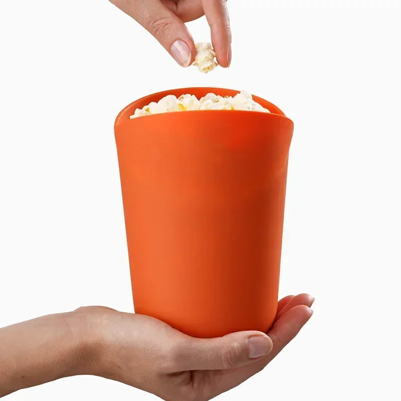 Foldable Silicone Microwave Popcorn Maker Cup – DIY Snack Bucket for Quick Healthy Popcorn