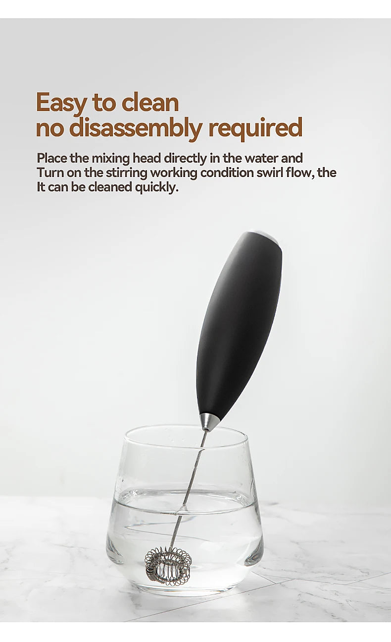 Electric Handheld Milk Frother & Mini Egg Beater – Wireless High-Speed Coffee & Drink Mixer