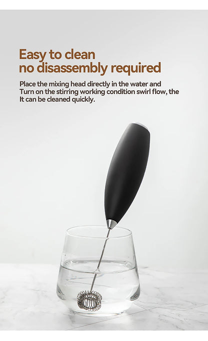 Electric Handheld Milk Frother & Mini Egg Beater – Wireless High-Speed Coffee & Drink Mixer