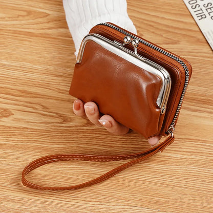 Wholesale Women Small Wallet Bag Coin Purse Short Zipper Hasp Money Clips with PU Leather Fashion Men Card Holder for Travel