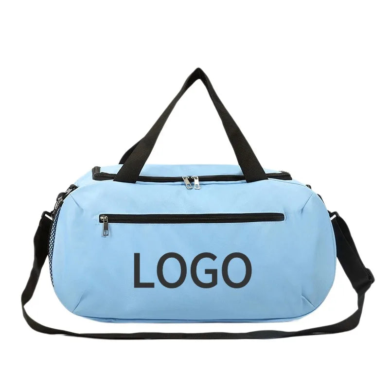 Custom Logo Foldable Fitness Bag Duffel Gym Bag Large Capacity Waterproof 600D Oxford for Men Women's Sports Travel Fitness Bag